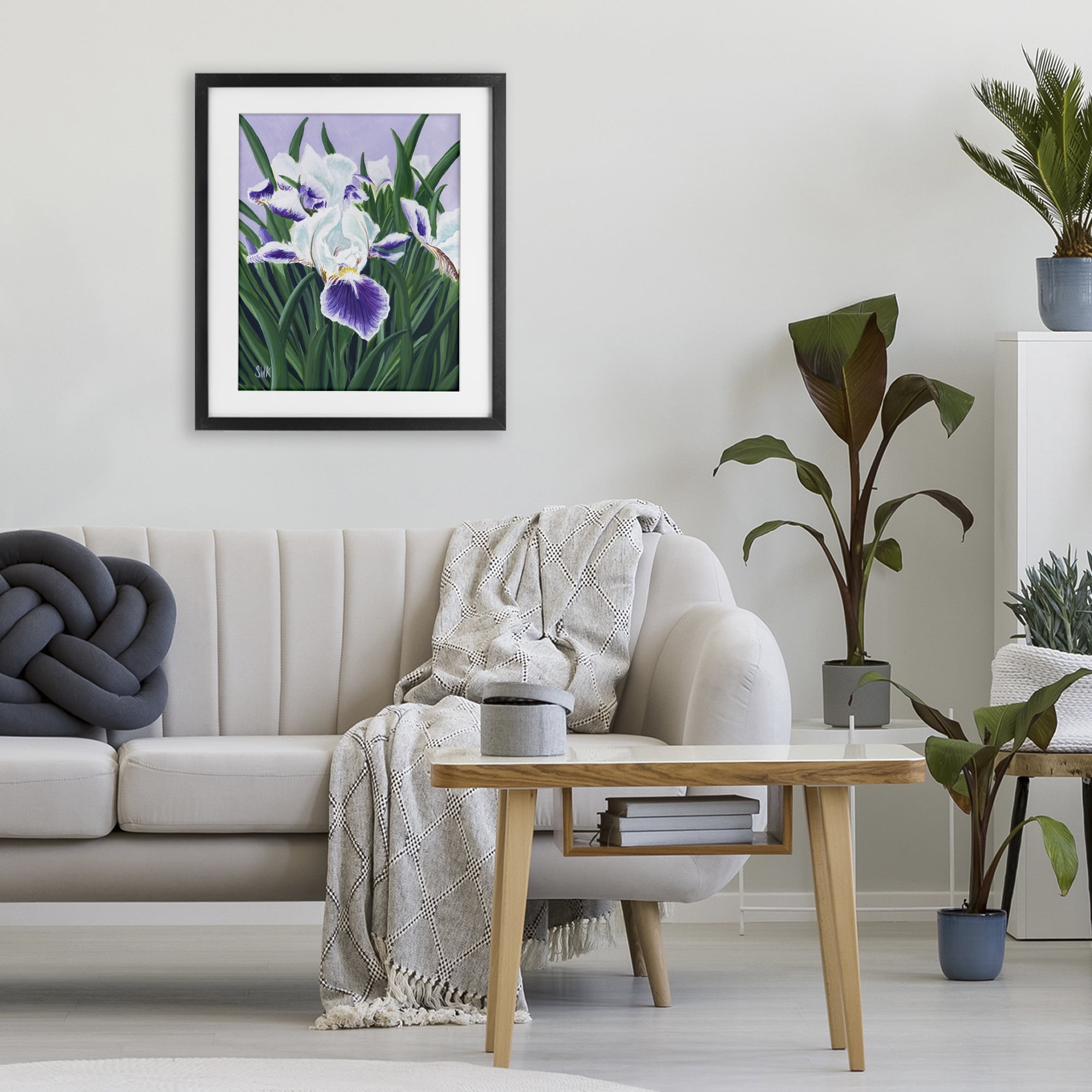 Stupell Industries Purple & White Irises Black Framed Print Under Glass, design by Sarah Waldron Kimball
