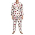 thumbnail image 3 of Balery Birthday Cake Pijama para Hombre de Dos Piezas con Manga Larga, Conjunto de Dormir y Descanso Suave con Bolsillos-Small, 3 of 7