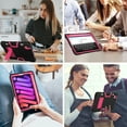 thumbnail image 6 of Dteck Case for Apple iPad mini 6th Generation 2021 8.3-inch,Shockproof Rubber 3-layer Protection Heavy Duty Armor Hybrid Drop-Proof Kickstand Protector Cover for iPad mini 6,Black+Rose, 6 of 7