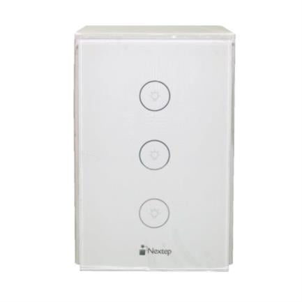 Interruptor Nextep Smart de Luz Pared Táctil Triple Control Wi-Fi