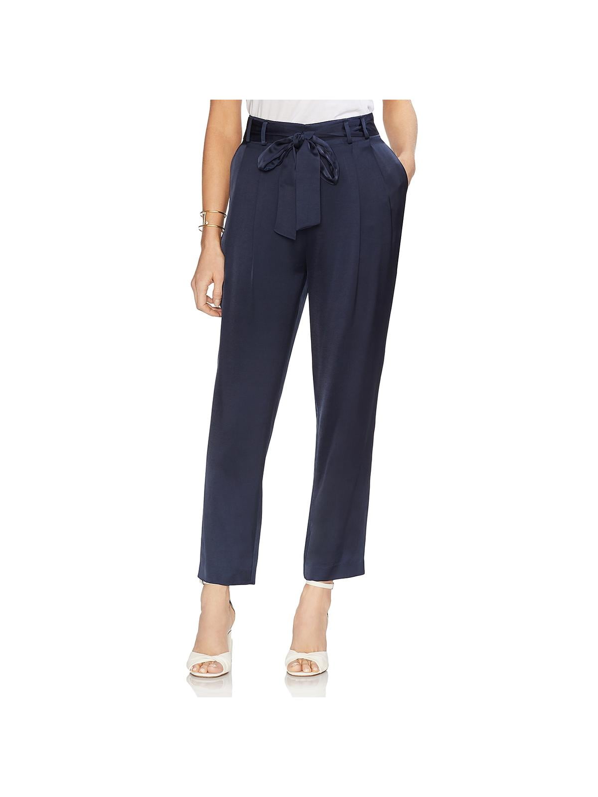 Vince Camuto Womens Satin Pleated Straight Leg Pants