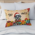 thumbnail image 4 of Merry Christmas Santa Great Dane Scarf Twinkling Lights Xmas Holiday Quilt Pillowcase Danes Dog Lover Gifts Throw Pillow Cover Bed Home Decor - 00022, 4 of 5