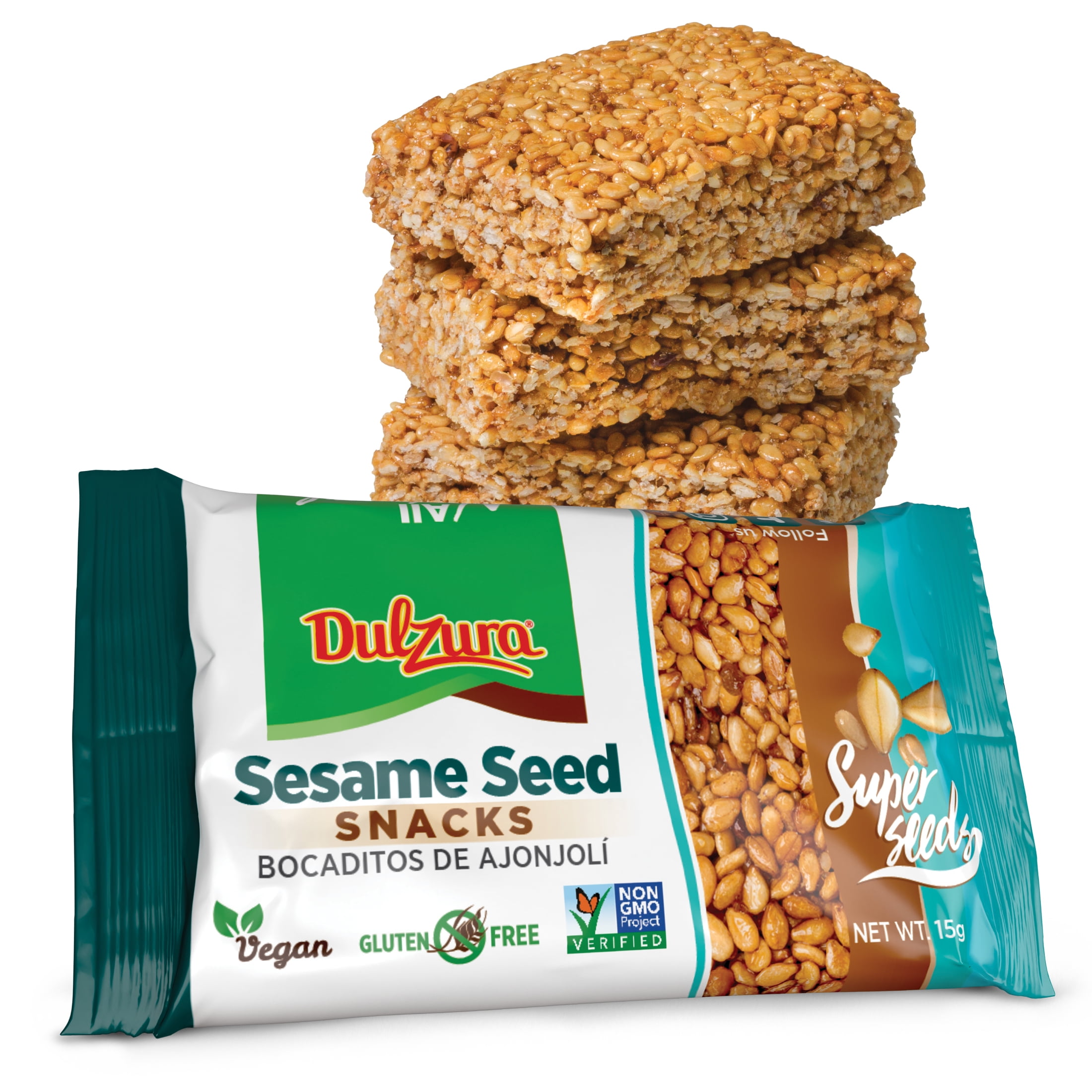 (4 pack) Dulzura Borincana All Natural Crunchy Sesame Seed Bars, 10 oz