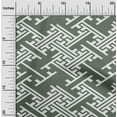 thumbnail image 2 of oneOone Cotton Poplin Olive Green Fabric Geometric Craft Projects Decor Fabric Printed By The Yard 56 Inch Wide, 2 of 4