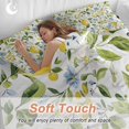 thumbnail image 4 of Lemon with 4 Piece Duvet Cover Set Queen Size Green Leaf Blooming Floral Botanical Farm Country Soft Bedding Set Comforter Cover, 1 Duvet Cover 1 Flat Sheets and 2 Pillowcases, 4 of 9