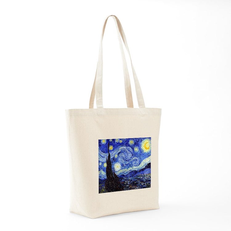 CafePress - Starry Night By Vincent Van Gogh Tote Bag - Natural Canvas Tote  Bag, Cloth Shopping Bag 