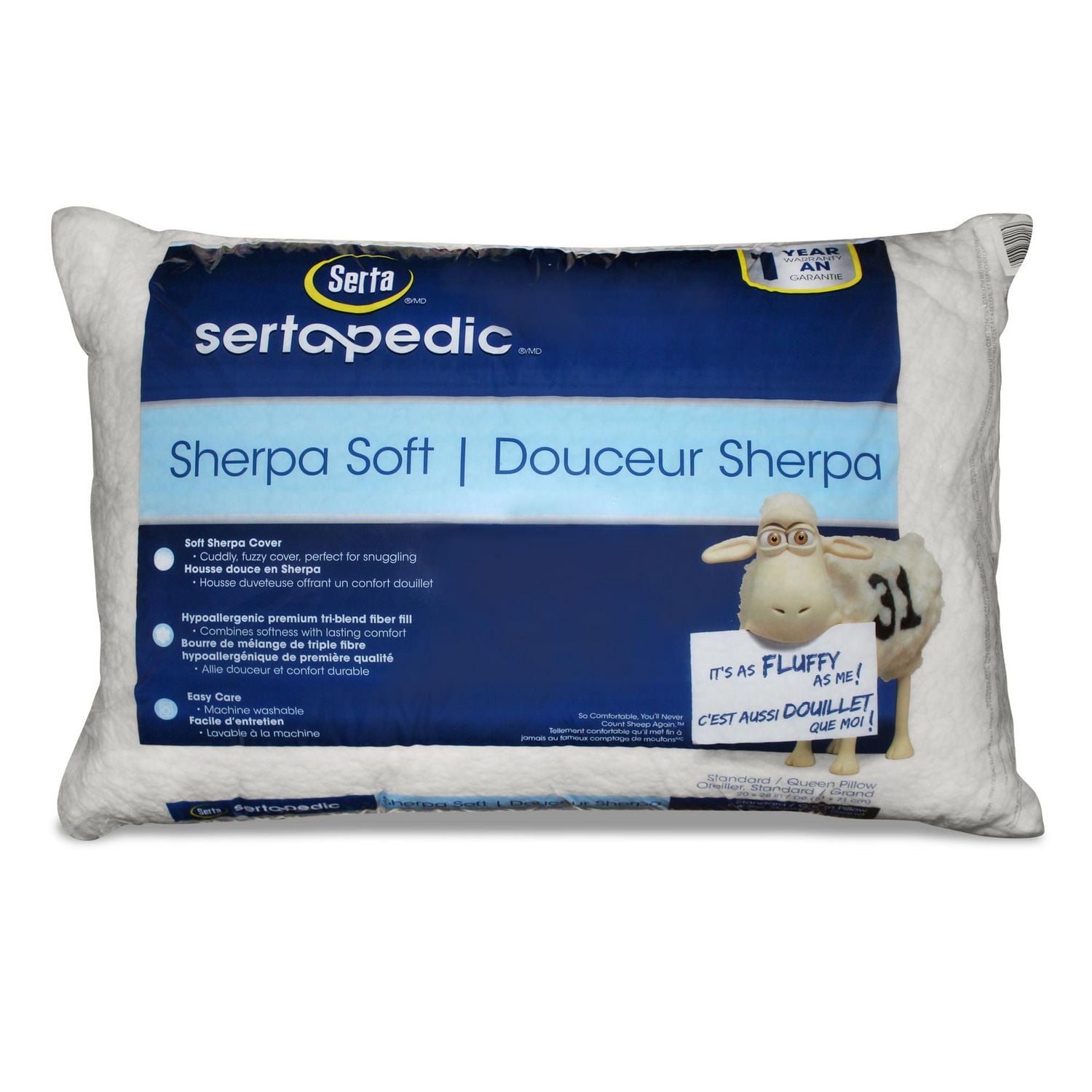 Serta Sherpa Soft Pillow