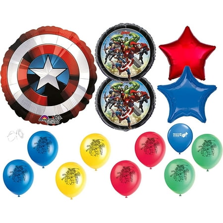 Marvel Avengers Superhero Balloon Bundle with Foil and Latex Balloons