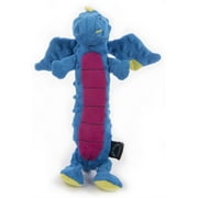 goDog Dragons Skinny with Chew Guard Technology Durable Plush Squeaker Dog Toy, Large, Blue