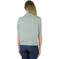 thumbnail image 2 of ToBeInStyle Women's 3/4 Sleeve Cowlneck Relaxed Fit Cropped, 2 of 7