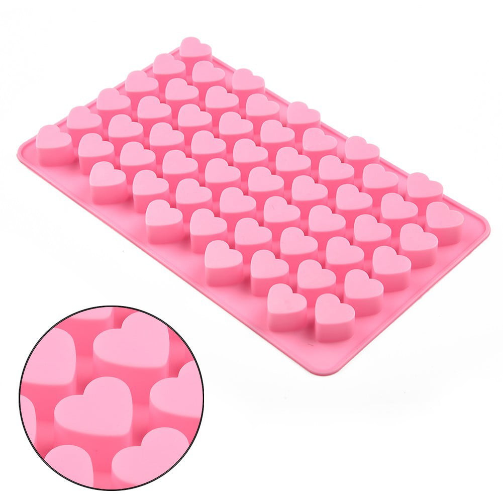 55 Mini Heart Shaped Silicone Chocolate Shaped Baking Mold ice Cubes 