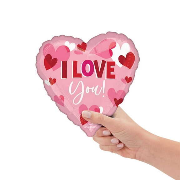 9 inch I Love You Playful Hearts (Air Fill Only) Foil Mylar Balloon - Party Supplies Decorations