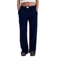 thumbnail image 2 of Women Wide Leg Pants Casual Loose Vertical Stripe Print Elastic Lounge Trousers with Pockets for Work Office Streetwear, 2 of 8