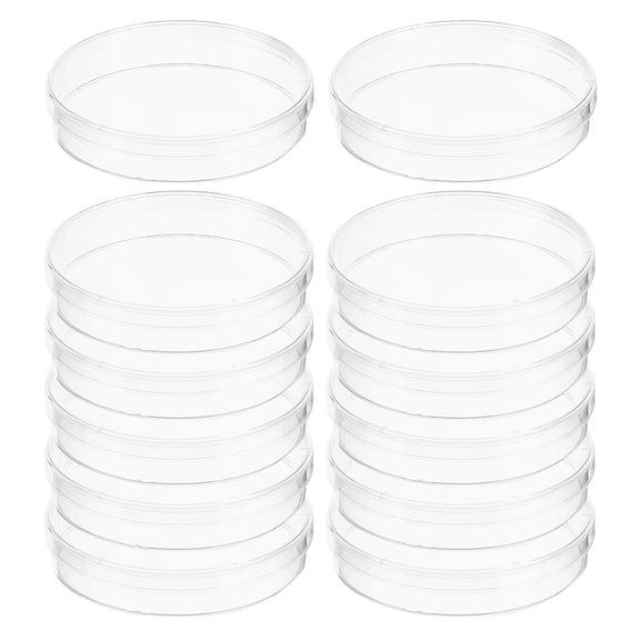 SEWCHICS 20Pcs Clear Plastic Petri Plates with Lids for Science Lab Experiments and Cell Cultivation
