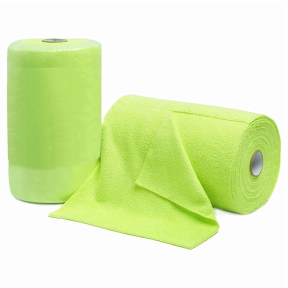 Microfiber Cleaning Cloth Roll,Reusable Tear Away Microfiber Towels,Washable Ultra Absorbent Rags 2 Roll Green7.8*7.8 Inch