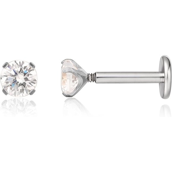 Limerencia 18g Titanium Internally Threaded Tragus Piercing Jewelry Nose Studs Earring for Women or Men