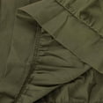 thumbnail image 6 of Bigersell Nursing Dress Fashion Women Summer Casual V-Neck Solid Short Sleeve Cotton Linen Dress Tulle Dress Women A-Line Dresses, Style 20376, Army Green XXL, 6 of 8