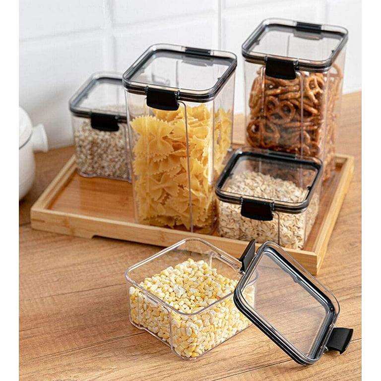Plastic Food Storage Canisters with Airtight Lids, Set of 5  Airtight food  storage, Storage canisters, Food storage containers organization
