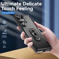 thumbnail image 3 of Hybrid Rugged Case for Samsung Galaxy S25 Ultra Phone, Military Grade Heavy Duty Shockproof Rotatable Magnetic Ring Holder Kickstand Armor Dual Layer Cover for Galaxy S25 Ultra, Black, 3 of 9