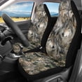 thumbnail image 2 of XYZCANDO Wolf Camouflage Print Car Seat Covers for Woman Anti-Scratch Front Seat Cover Elastic Washable, for SUV Truck Sedan, 2 of 10