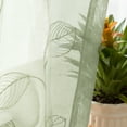 Curtainking Sheer Curtains for Living Room Embroidered Leaf Window