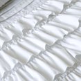 thumbnail image 3 of SGI Bedding 3 Piece Cotton Multi Ruffle Duvet Cover White Solid 600TC Calking, 3 of 7
