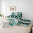 thumbnail image 6 of Manfei Peacock Feather 7pcs Bedding Comforter Set,Abstract Art Queen Bedding Sets,Green Blue Queen Sheet Sets For Girl,Microfiber Bedroom Decor Reversible, 6 of 8