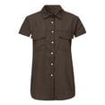 thumbnail image 4 of Button Down Shirts For Short Sleeve Collared Blouse Loose Fit Work Pocket Casual Tunic Tees, 4 of 5