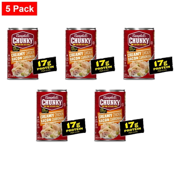 Campbells Chunky Creamy Chicken Carbonara Soup 18.8 oz - 5 Pack