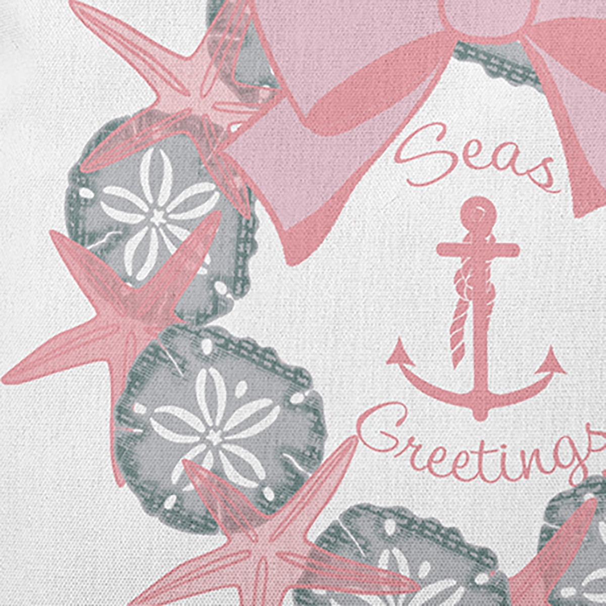20" x 20" Simply Daisy Seas and Greetings Wreath Polyester Indoor/Outdoor Pillow, Pink Icing Qty 1