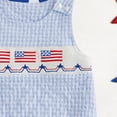 thumbnail image 5 of Duqingm Baby 4th of July Romper Striped Embroidered Sleeveless Bodysuit Casual Infant Overalls for Boys Girls Blue,12-18 Months, 5 of 5