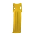 thumbnail image 3 of AMILIEe Robe de Maternité à Épaules Dénudées à Manches Longues pour Femmes, Grossesse, pour Baby Shower, Accessoires Photo, Robe, 3 of 4