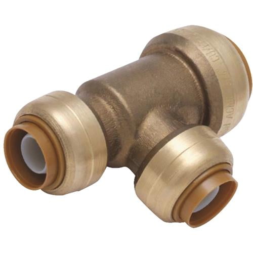 SharkBite Brass Reducing Push-to-Connect Tee 3/4X1/2X1/2 PUSH, Each