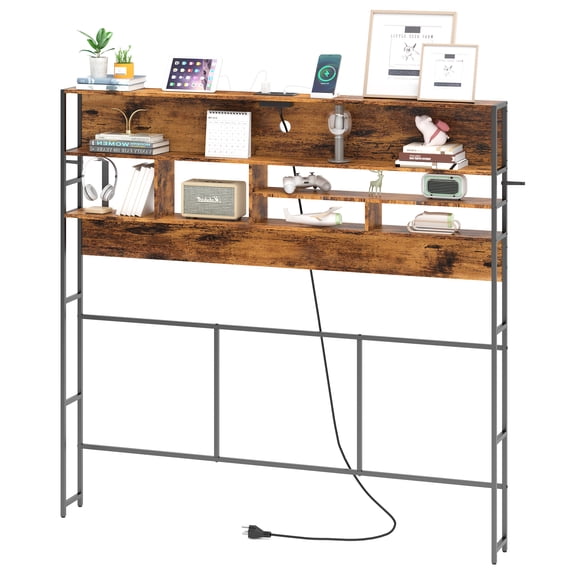 Headboard Queen Size Headboard with Outlets and USB Ports Headboards with Storage Shelf for Full/Double Size Head Board Only Wall Mount
