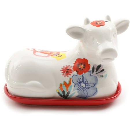 Download The Pioneer Woman Flea Market Decorated 6 5 Cow Butter Dish Walmart Com Walmart Com
