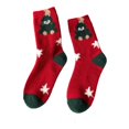 thumbnail image 2 of Women's Christmas Fuzzy Socks with Christmas Tree Character, Cozy Feather Yarn Crew Socks, Red Green Holiday Socks for Christmas Stocking Stuffers, Gag Gifts and Fun Holiday Gifts, 2 of 5