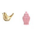 thumbnail image 1 of Figura de pájaros,Figura de pájaro dorado,decoración del hogar,estatua de animal,Tarro de cerámica para jengibre,Jarrón de cerámica con jengibre y arreglo floral,Jarrón decorativo de, 1 of 8