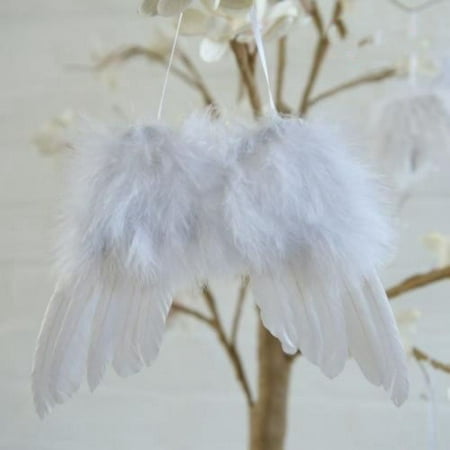 10Pcs Guardian Angel White Feather Wing Christmas Tree Hanging Ornament