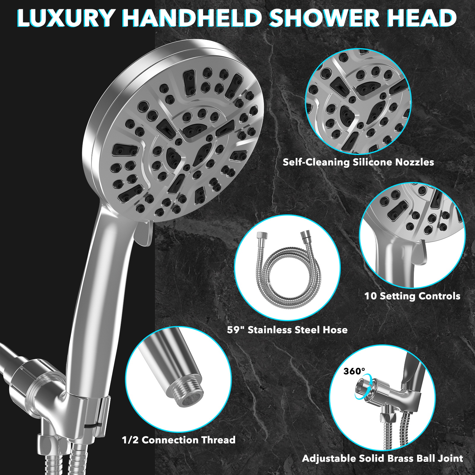 Cshidworld 10 Mode Filtered Handheld Shower Head photo 5
