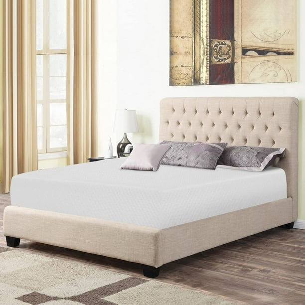FDW Queen 8 Inch Medium-Firm Gel Memory Foam Mattress, CertiPUR-US Certified, in a Box, Pressure Relief, White