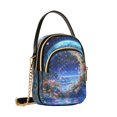 thumbnail image 7 of FORMRS Crossbody Bag for Women Quilted Travel Shoulder Cell Phone Purse with Chain Strap Handbag, Beautiful Floral Moon, 7 of 7
