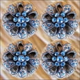 thumbnail image 2 of Set Of 8 Western Screw Back Concho Crystal Bling Floral Design Copper, 2 of 4