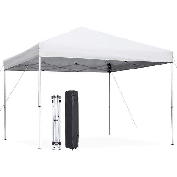 YEXJ Canopy Pop Up Party Tent 10 x 10 FT Adjustable Heights w/Wheel Bag Outdoor White