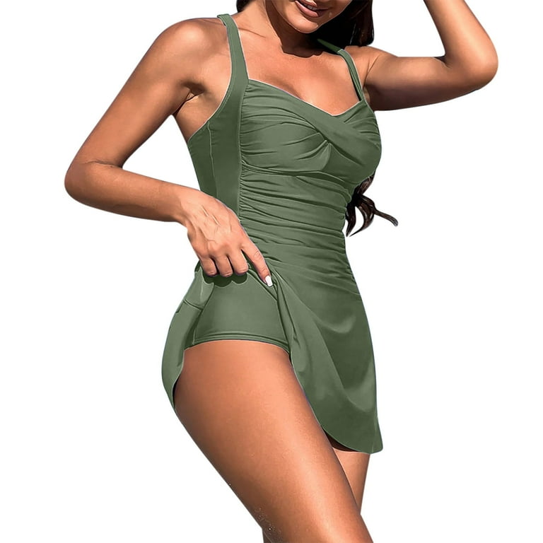 Army Lime Green Swim Dresses Sets for Women Mini Little Beach Match Formal  Prom Party Evening Gowns Elegant Dresses Swimsuit Swim Dresses Homecoming  Dresses Sets Ladies M - Walmart.com