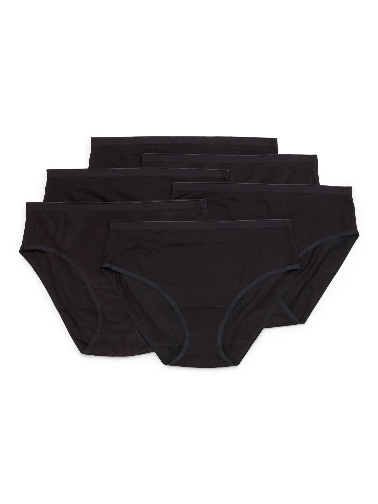 Joyspun Women's Cotton Hipster Panties, 6-Pack, Sizes S-3XL