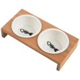 thumbnail image 4 of Comederos para perros y gatos, cuencos de bambú, vajilla de cerámica para alimentos para mascotas, cuenco de agua M Afortunado Sencillez, 4 of 4