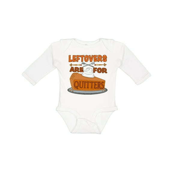 Inktastic Leftovers Are for Quitters with Pumpkin Pie Boys or Girls Long Sleeve Baby Bodysuit