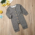 thumbnail image 3 of Barboteuse Bébé Garçon Fille Combinaison Chaude Manches Longues Rayée Tenue Décontractée, 3 of 6