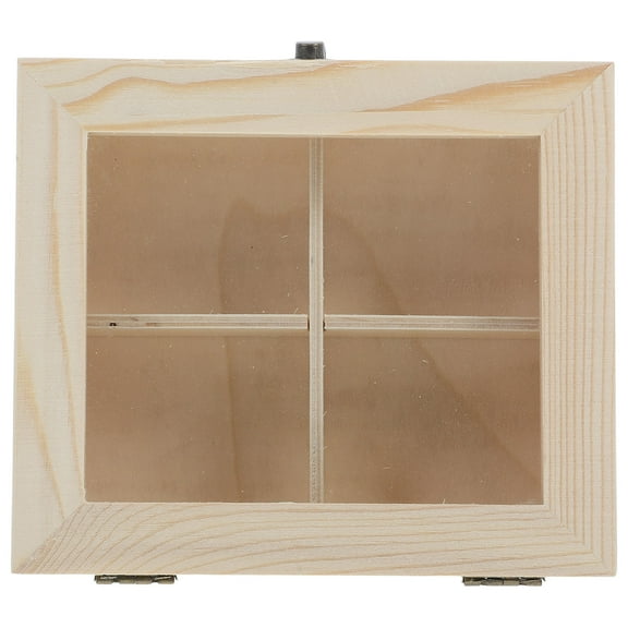 GOOHOCHY Wooden Tea Bag Organizer With Four Compartments – Natural Storage Box For Coffee And Herbal Tea Sachets For Home