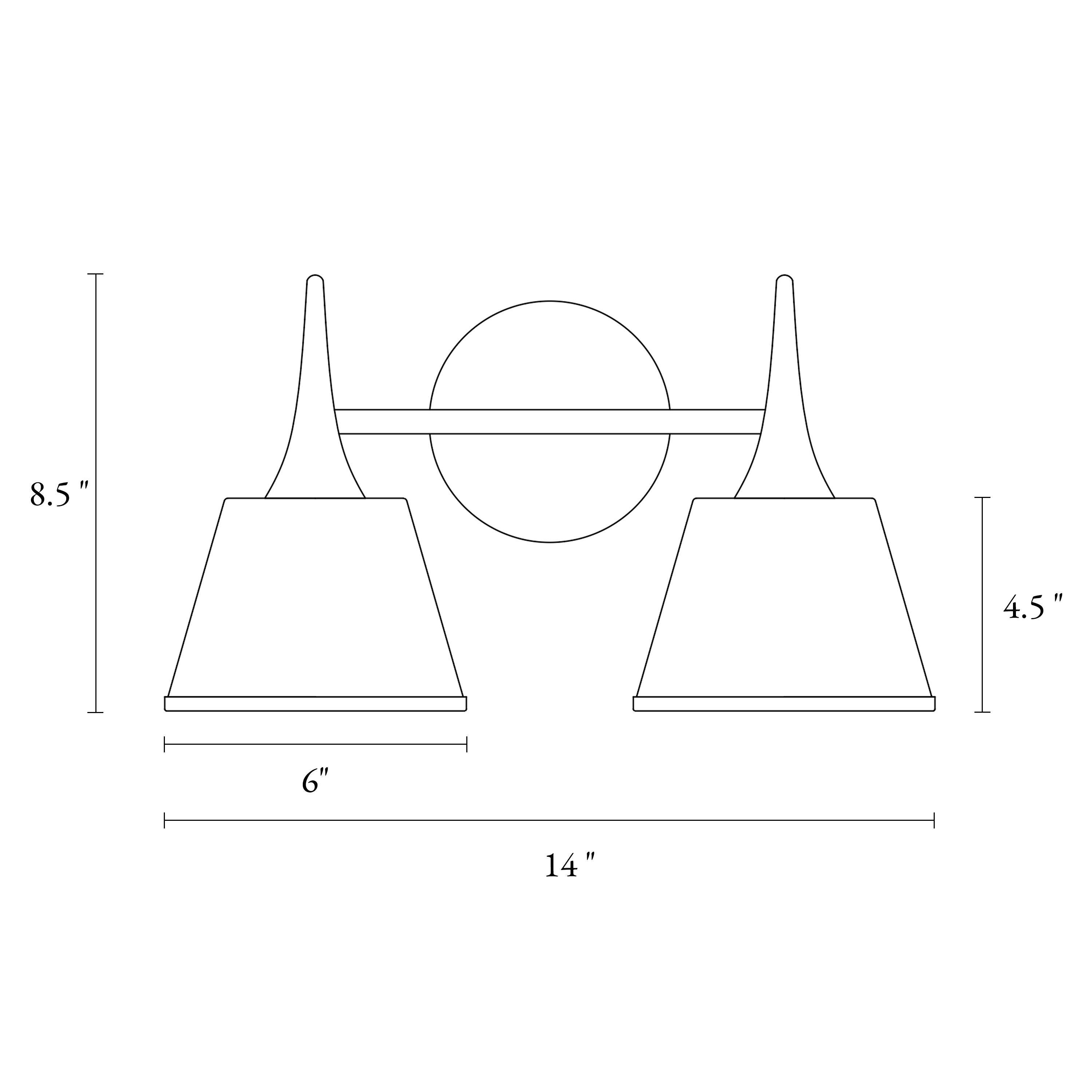 LNC Idaikos 14-in 2-Light Matte Gold LED Modern/Contemporary Vanity Light Bar